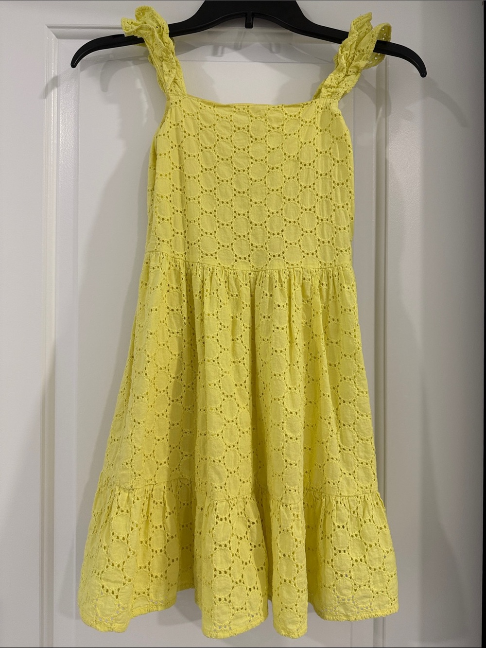 Janie and Jack Yellow Eyelet Ruffle-Strap Dress